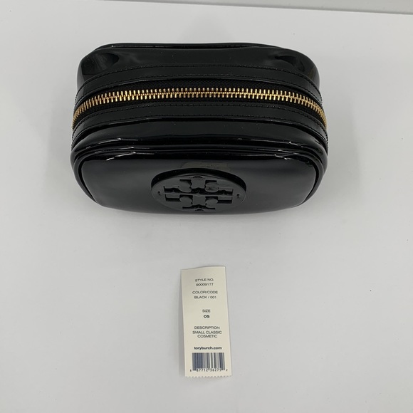 Tory Burch Bags Tory Burch Classic Cosmetic Case Black Faux Leather